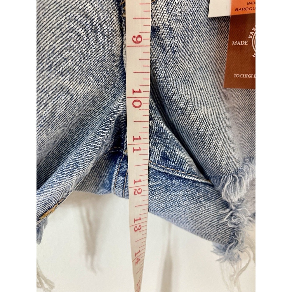 New! MOUSSY VINTAGE Mathews Cut Off Short Light Blue Distressed Raw Hem Denim 28 - Picture 16 of 16